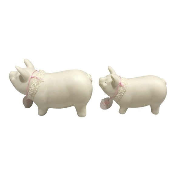 Vintage Department 56 Easter 1998 Set of 2 Pig Figurines #23773 & 23774 - Picture 5 of 8